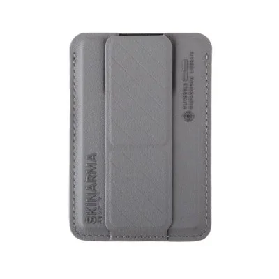 SkinArma Kado Mag-Charge Card Holder With Grip Stand - Grey